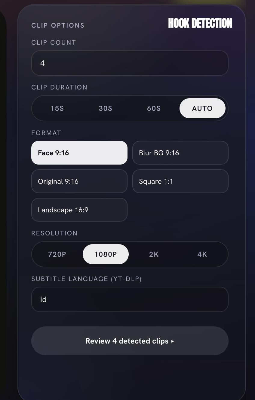 Clip options